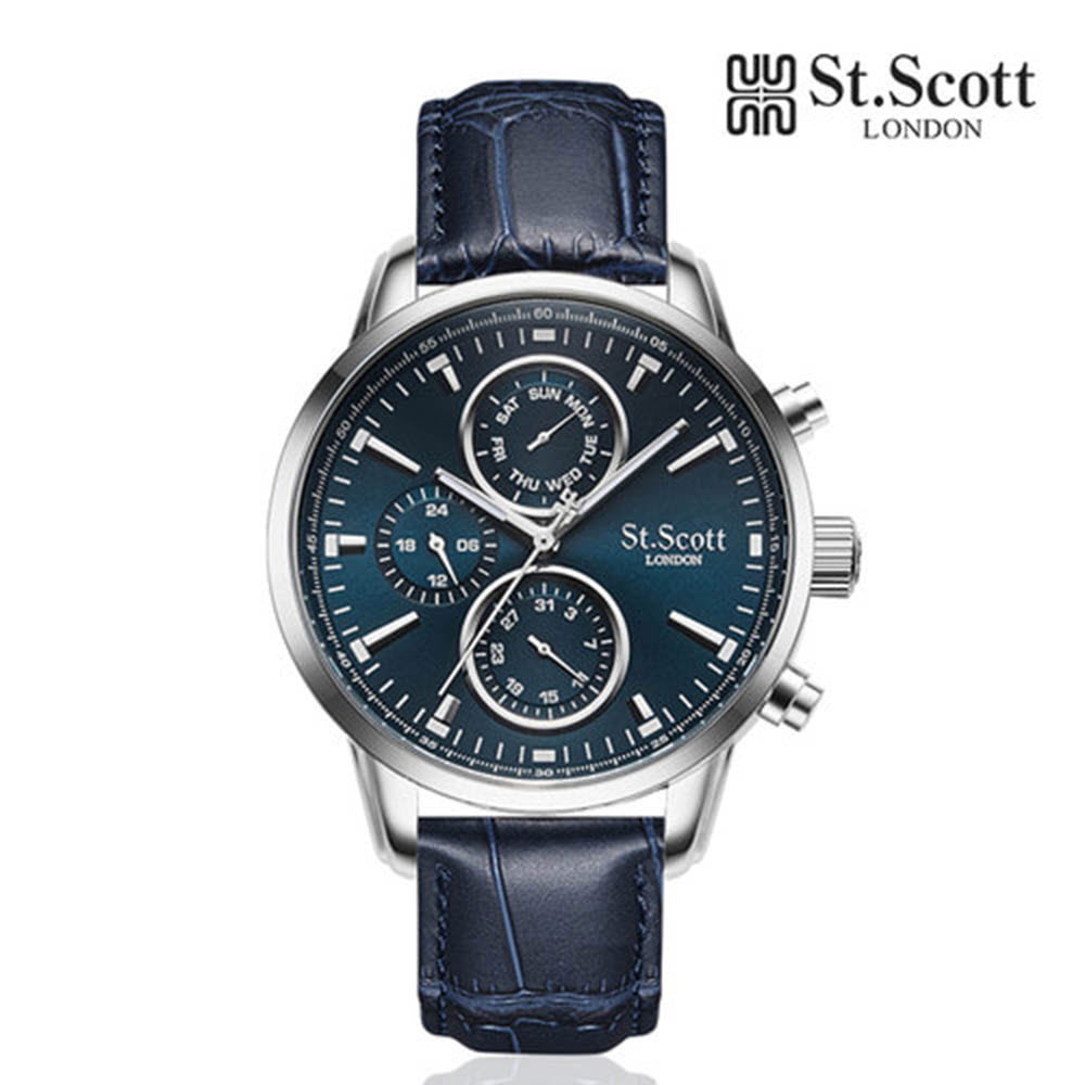 세인트스코트 발칸 멀티 남성 가죽시계 ST2102L-SLL