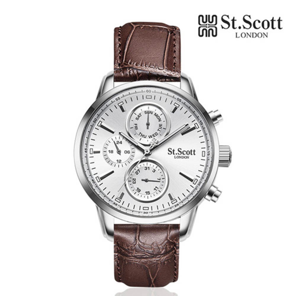 세인트스코트 발칸 멀티 남성 가죽시계 ST2102L-SSC