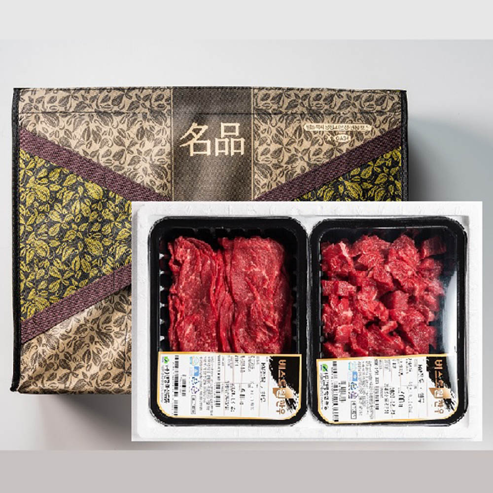 [건창한우] 1등급이상 암소한우 특선 7호 불고기+국거리 / 각 400g / 총 800g