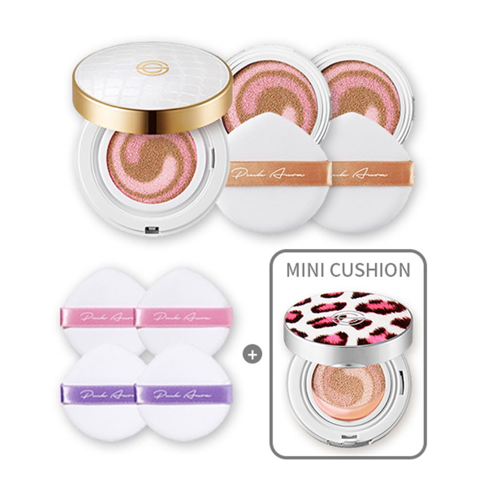 DPC 이유리 핑크아우라쿠션SA 화이트레더 (본품+리필2+퍼프4ea)