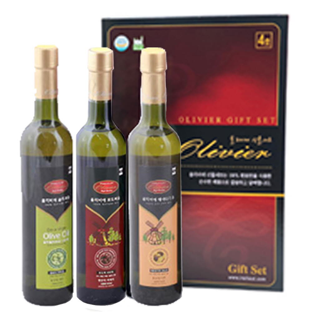 올리비에선물세트 올리브유+포도씨유+해바라기씨유 (500ml*3)