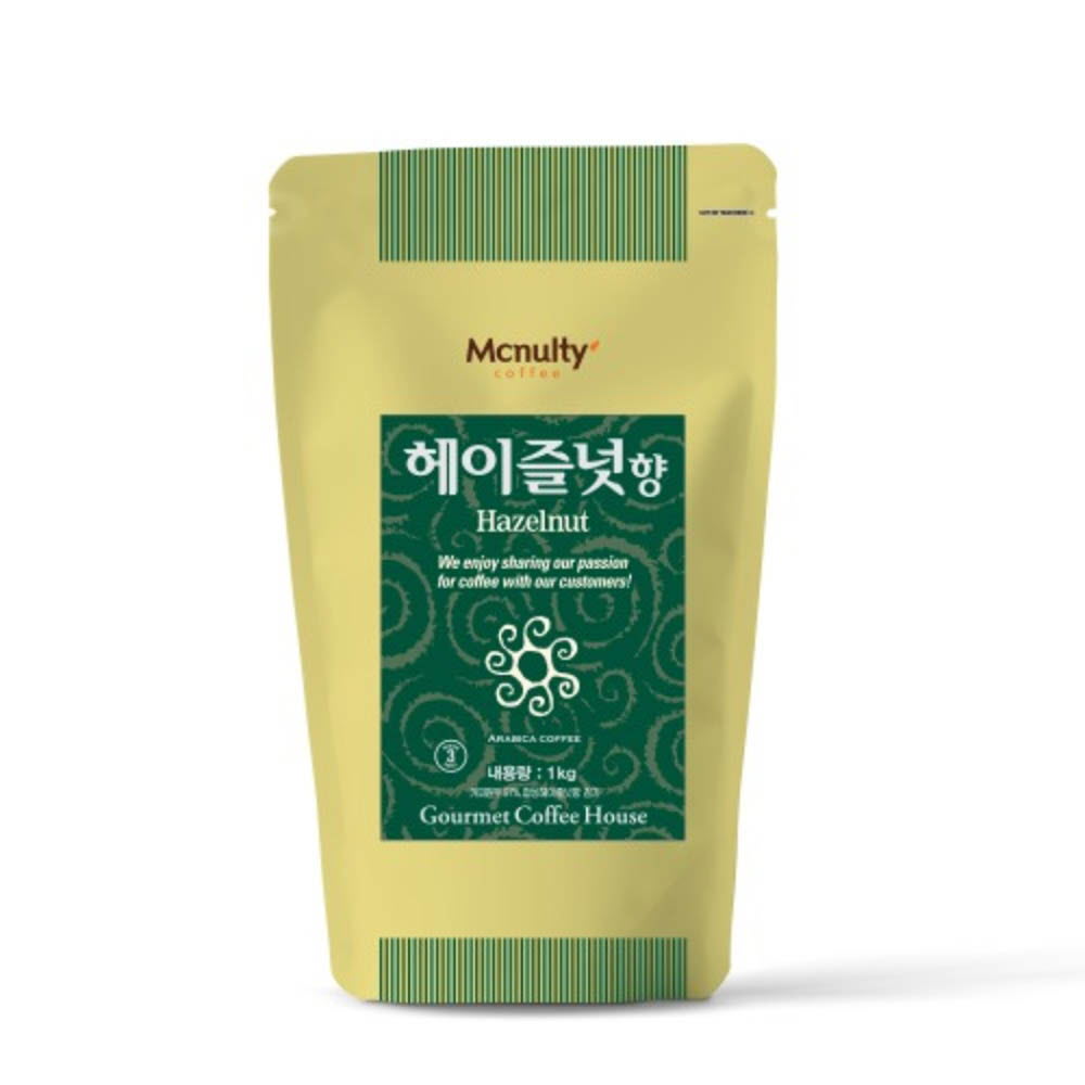맥널티 헤이즐넛향 홀빈 원두 원두커피 1000g