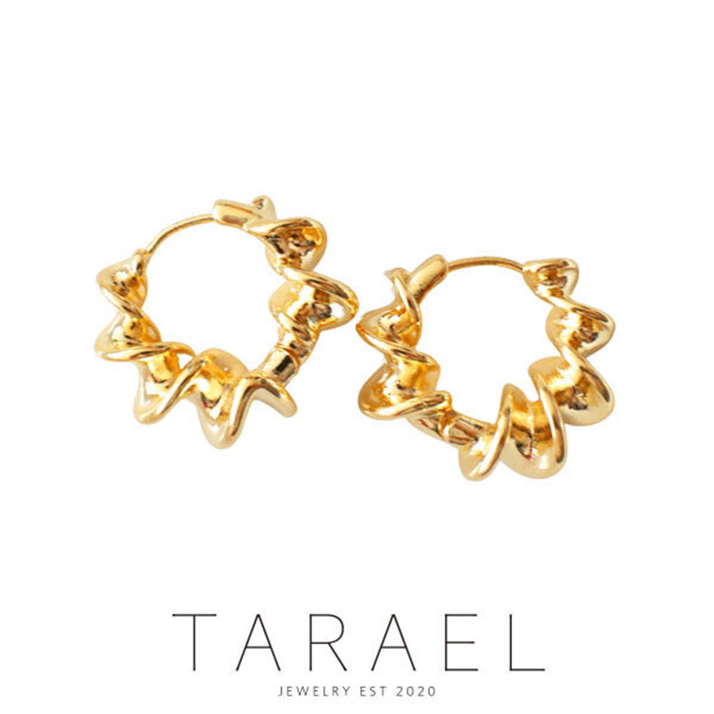 [타라엘] 토네이도 회오리 볼드 원터치 링 귀걸이 (하드케이스포장)