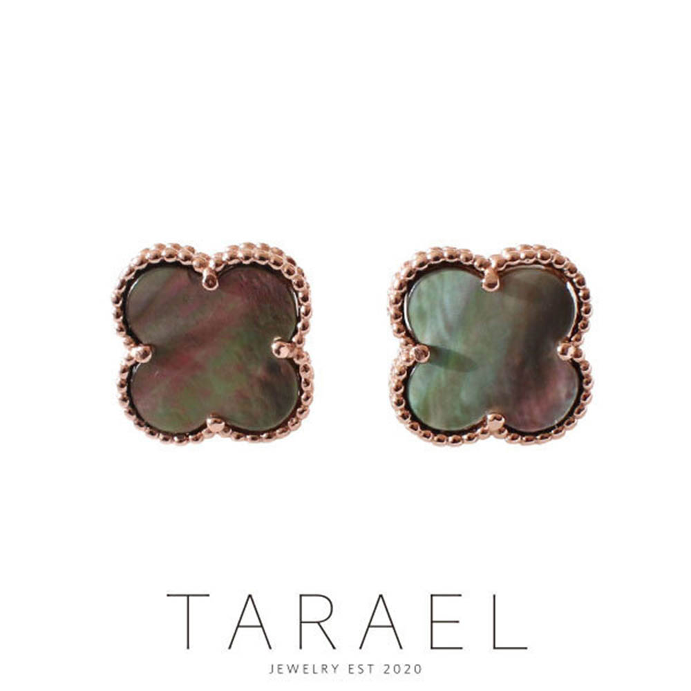 [타라엘] 크로버 자개 기본 1.2cm 실버침 귀걸이 (하드케이스포장)