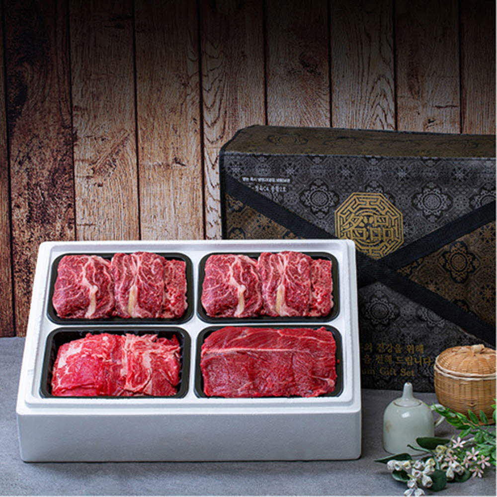 안동바른한우 1등급 한우 구이,정육 가족세트7호 1.6kg