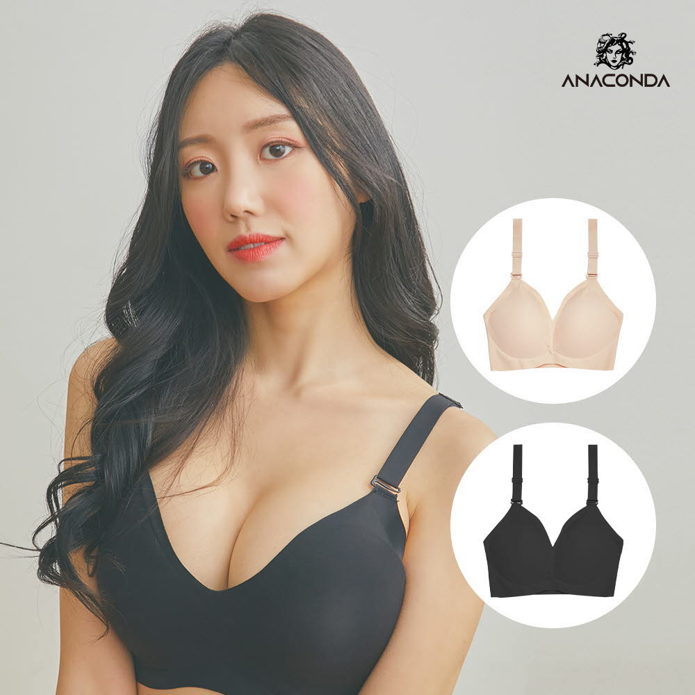 여자속옷 노와이어 블랙 무봉제 더핏브라 심리스브라 블랙