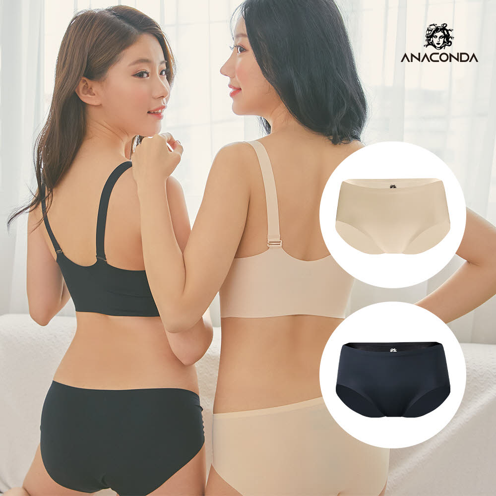 더핏팬티 국내산 편한 심리스 무봉제 햄라인 팬티 + 노와이어무봉제 더핏브라 심리스브라 속옥세트 블랙