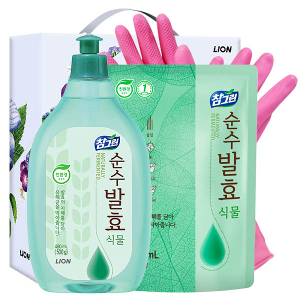 (친환경)참그린식물500용기 식물300리필 비닐고무장갑32cm(3종)