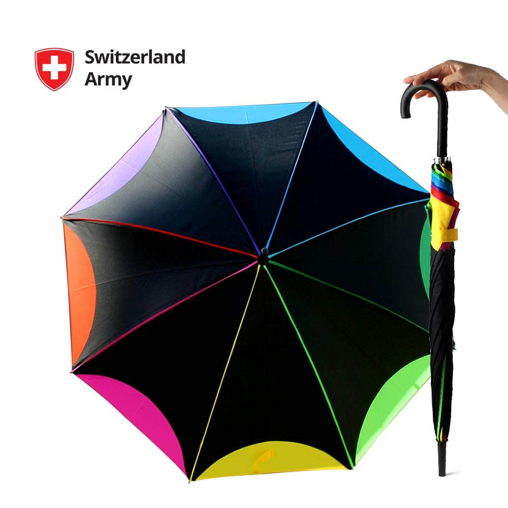 스위칠랜드아미 레인보우 이중방풍 장우산