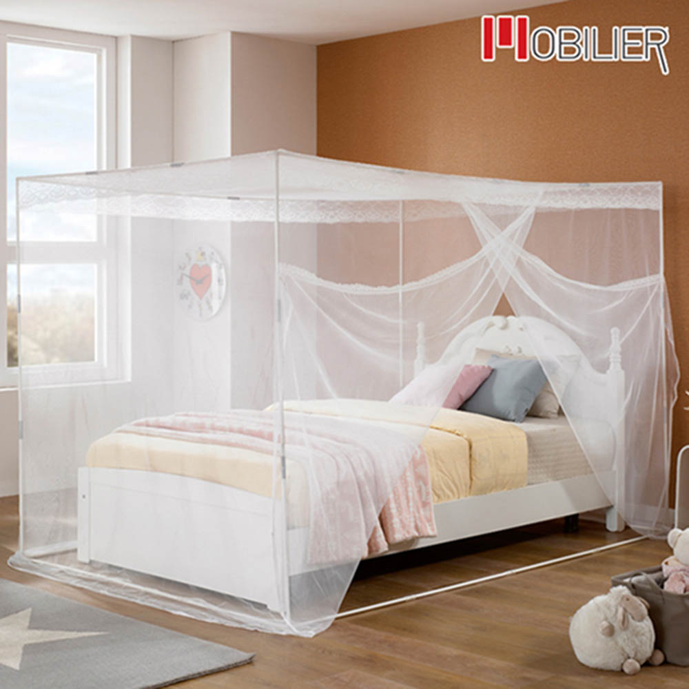 [모빌리에] 슈퍼싱글 PVC 프레임 사각 모기장 2~3인용