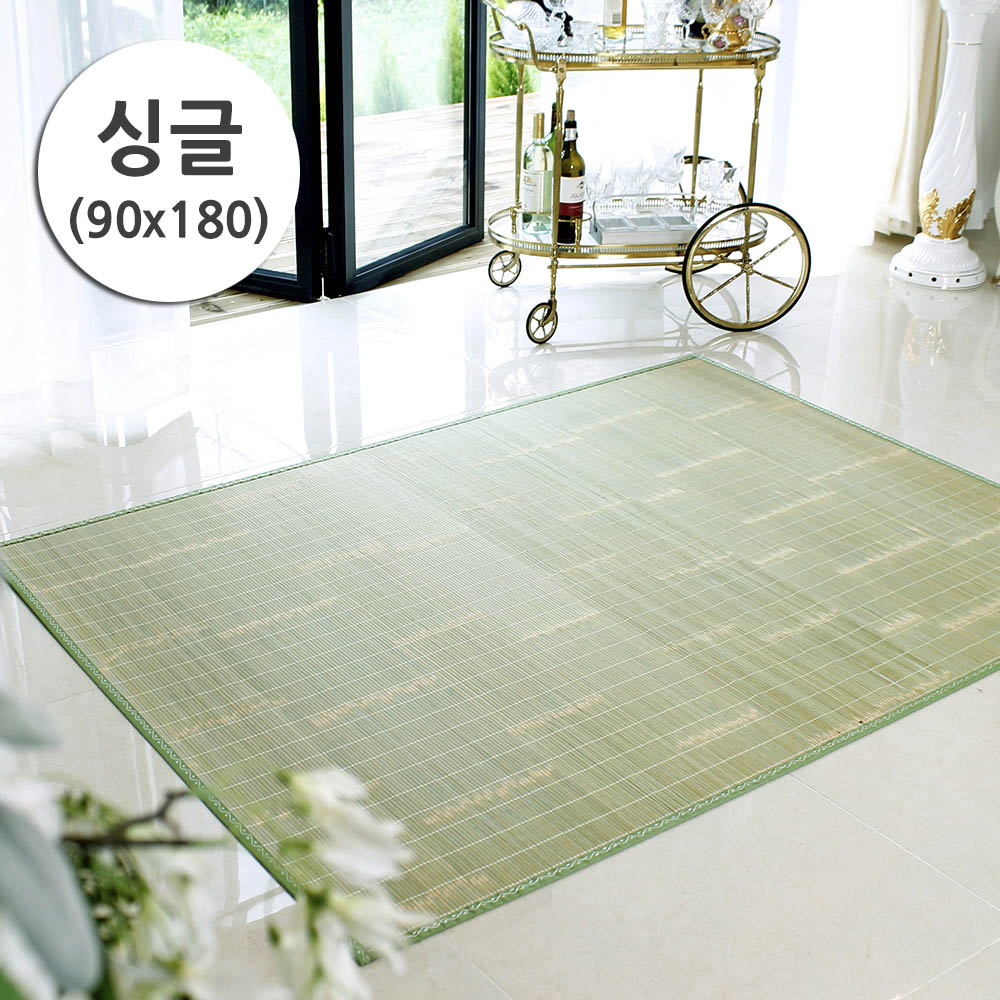 메시앙 그린팜 청죽 내추럴 겉대나무자리 싱글 (90x180)