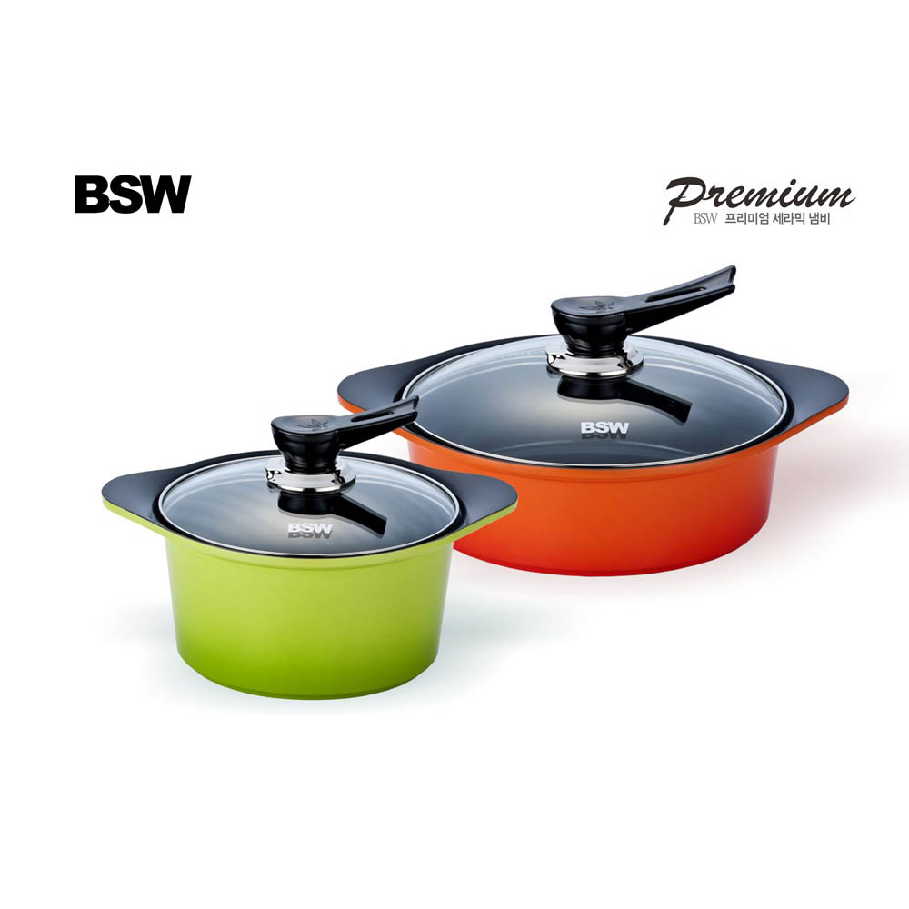 [BSW] 프리미엄 세라믹냄비 2종세트-B형(양수20cm, 전골24cm)