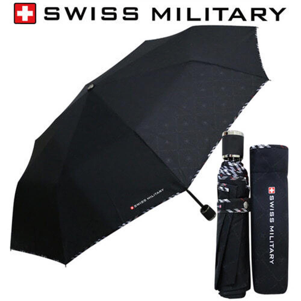 스위스밀리터리 3단수동 엠보선염바이어스 우산