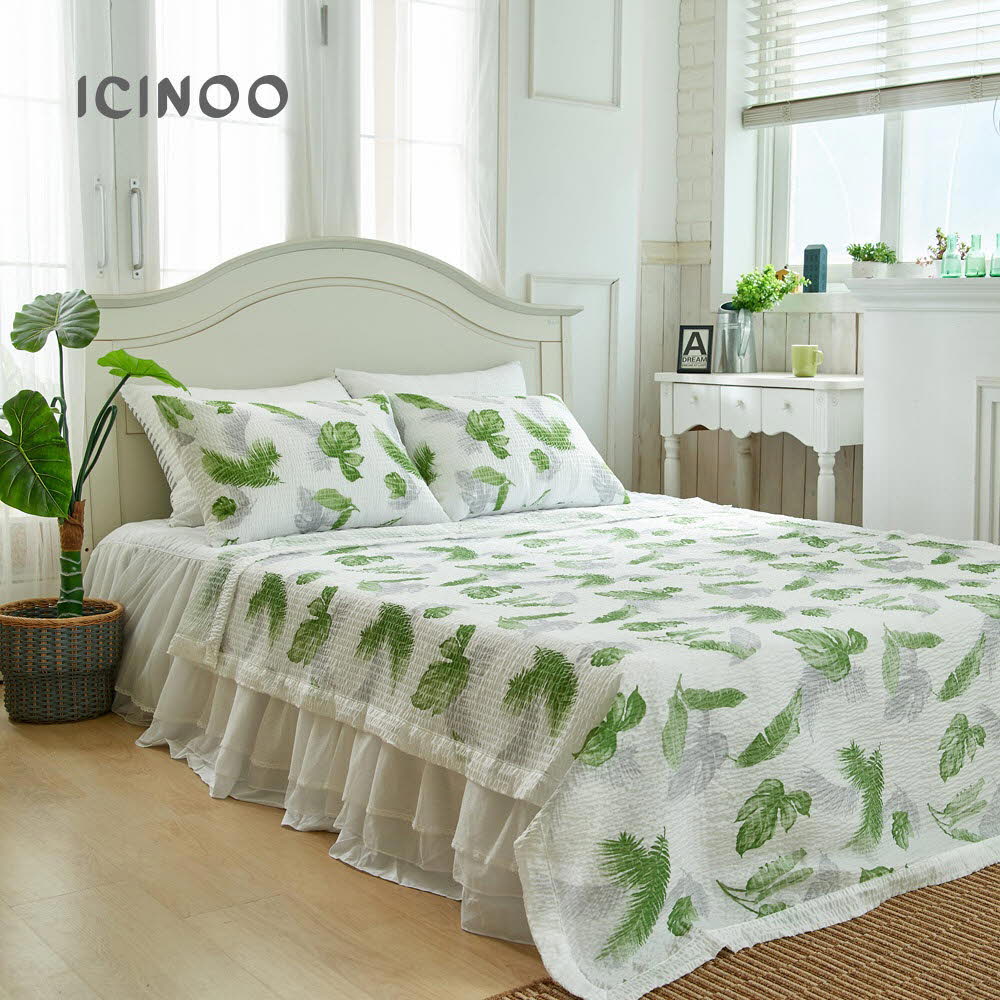 이신우 여름 시어서커 홑이불 (트로피칼 그린)-싱글