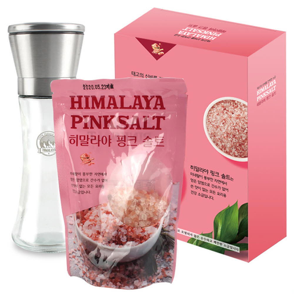 히말라야 핑크솔트 3호(250g 1봉,스텐글라인더 1개)