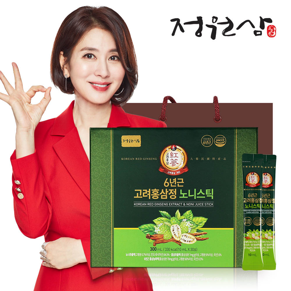 정원삼 6년근 고려홍삼정 노니스틱 10g x 30포(홍삼과 슈퍼푸드 노니)