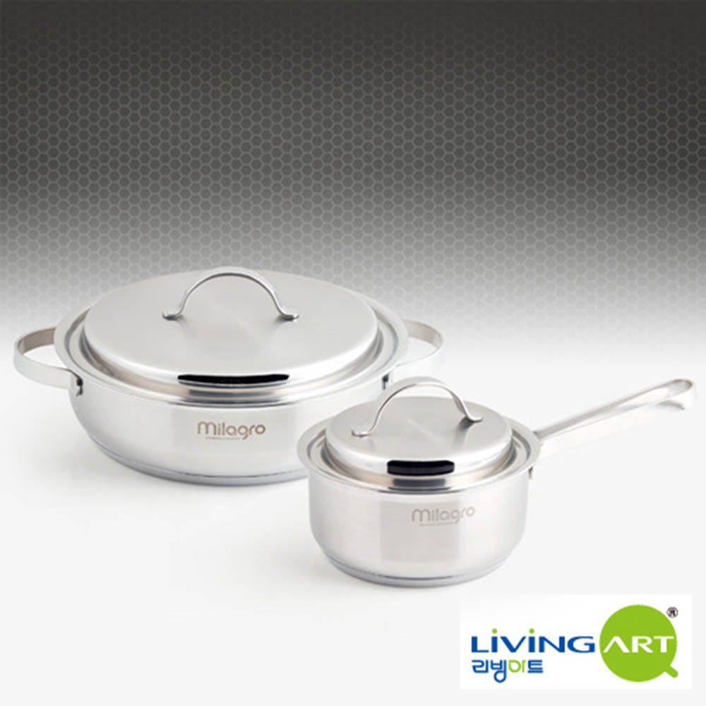 [리빙아트] 밀라그로(Milagro)스텐냄비2종세트(16편,24전골), lhs-70004se-1