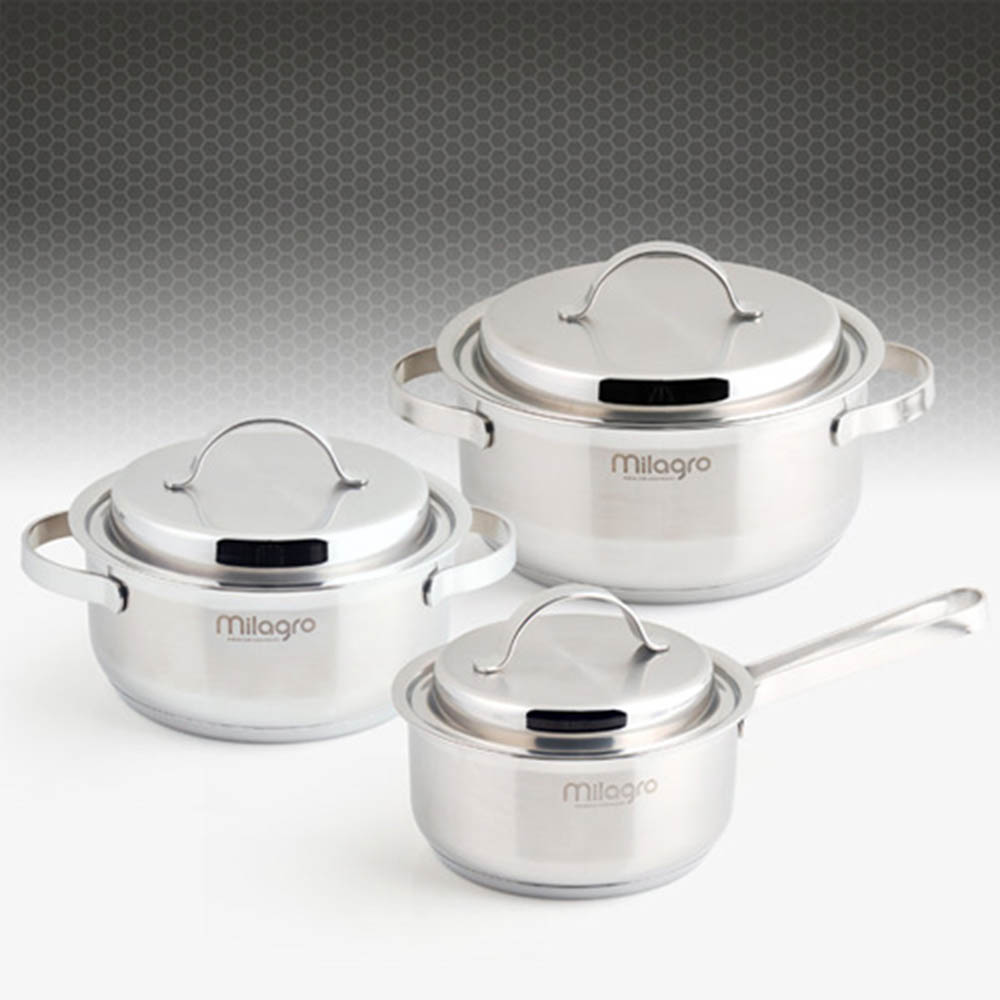 [리빙아트] 밀라그로(Milagro)스텐냄비3종세트(16편,18,20양), lhs-70006se