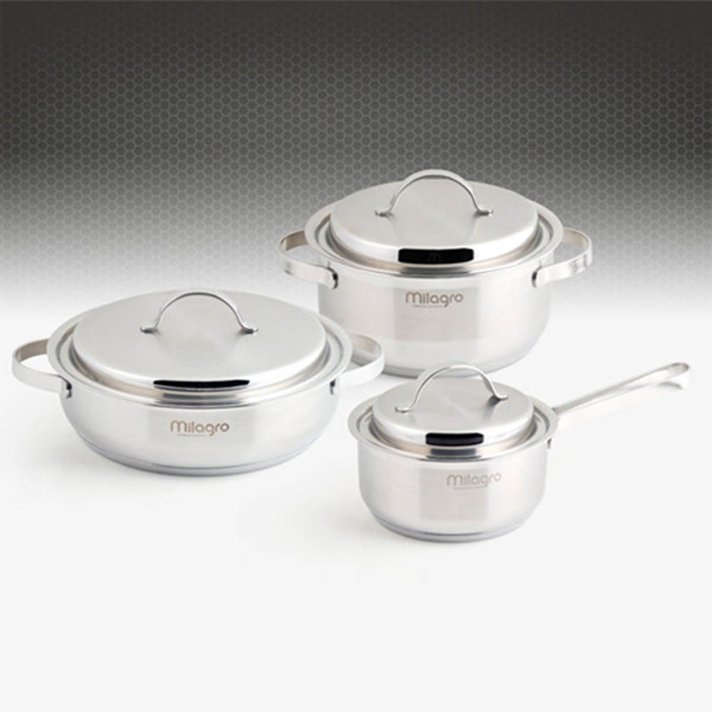 [리빙아트] 밀라그로(Milagro)스텐냄비3종세트(16편,18양,24전골), lhs-70006se-1