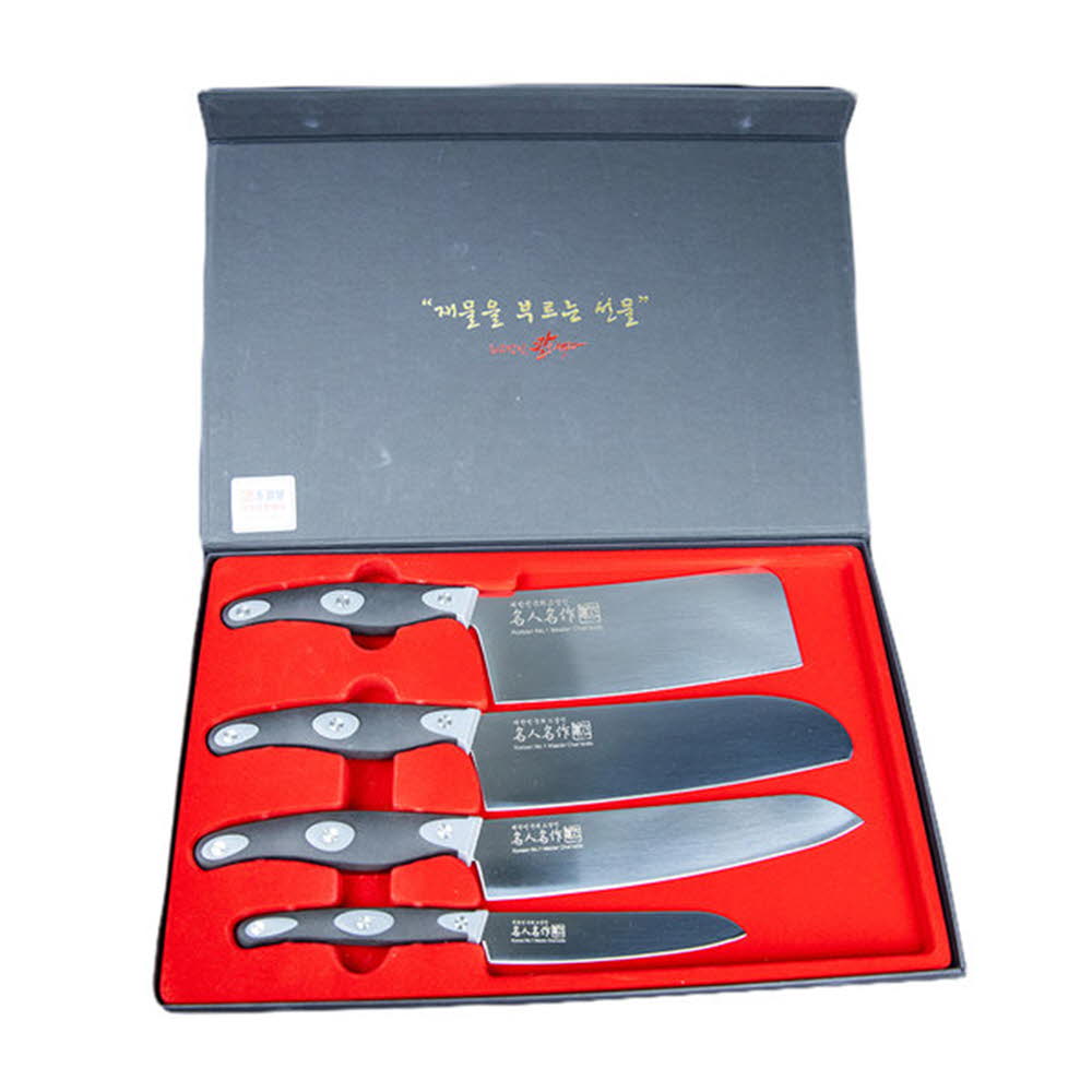 키치니스 수제 명품칼(셰프식도+산토구식도+중식도+과도)4p세트-주방칼