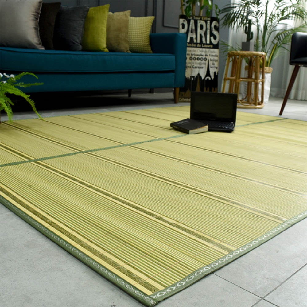 [미래앤데코] 게인 그린체크 NW 대나무자리 특대형 180x230(접2단)