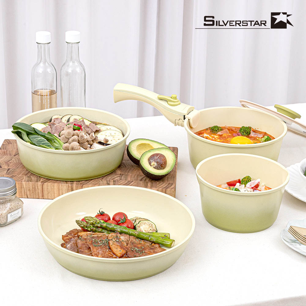 실버스타 아보카도 인덕션IH 탈착식 멀티쿡웨어 4종6p세트