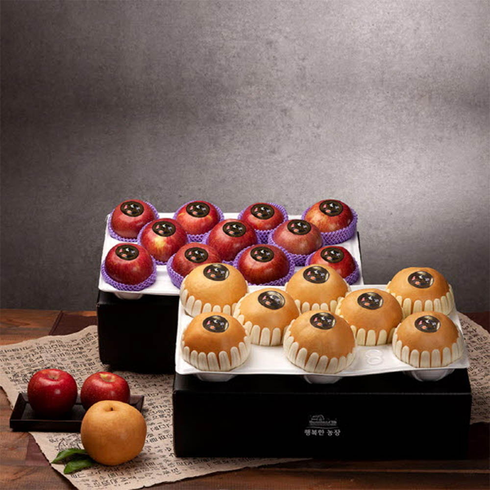 [21년 추석] 행복한농장 배사과 고급 선물세트 1+1 사과 1박스(3.5kg)+배 1박스(5kg)