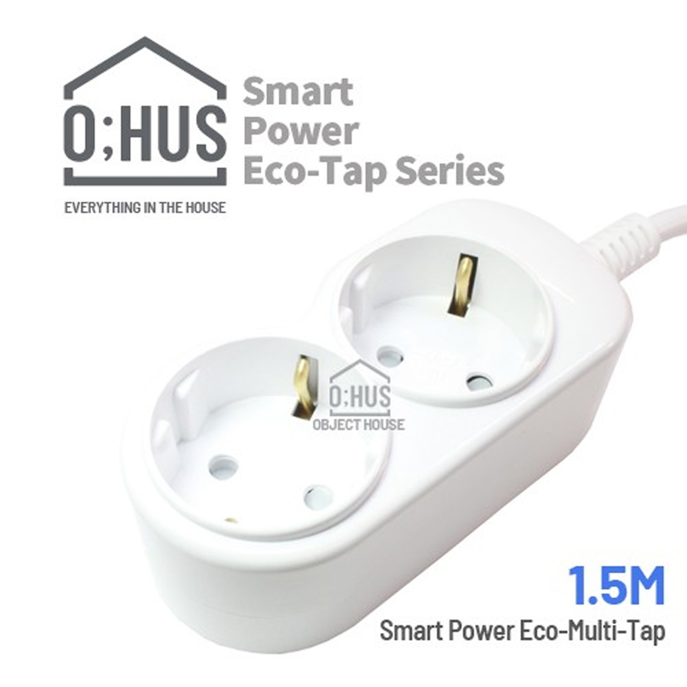 오후스 Eco-Tap series 일반형 2구 선길이 1.5M/휴대용 에코파우치 증정