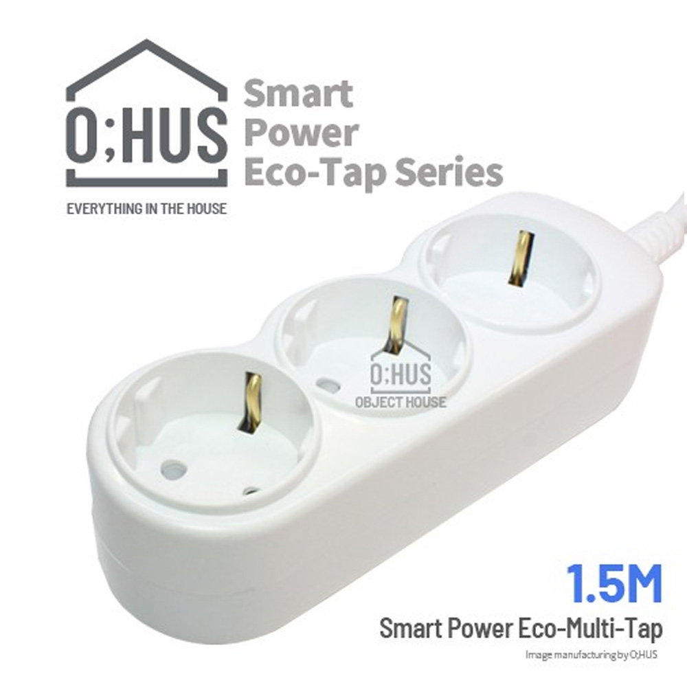 오후스 Eco-Tap series 일반형 3구 선길이 1.5M/휴대용 에코파우치 증정