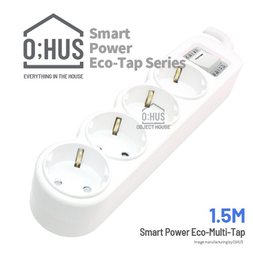 오후스 Eco-Tap series 일반형 4구 선길이 1.5M/휴대용 에코파우치 증정