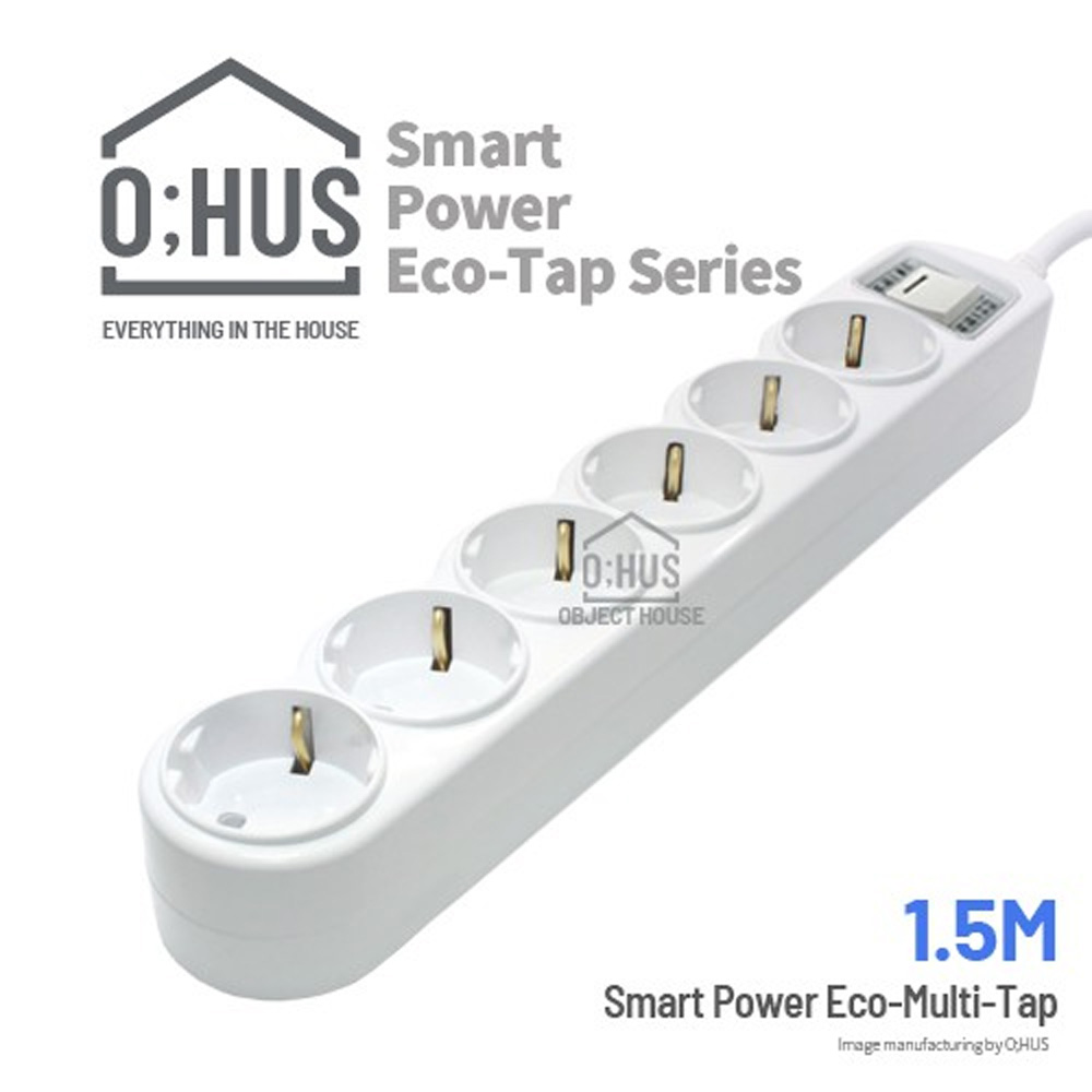오후스 Eco-Tap series 일반형 6구 선길이 1.5M/휴대용 에코파우치 증정