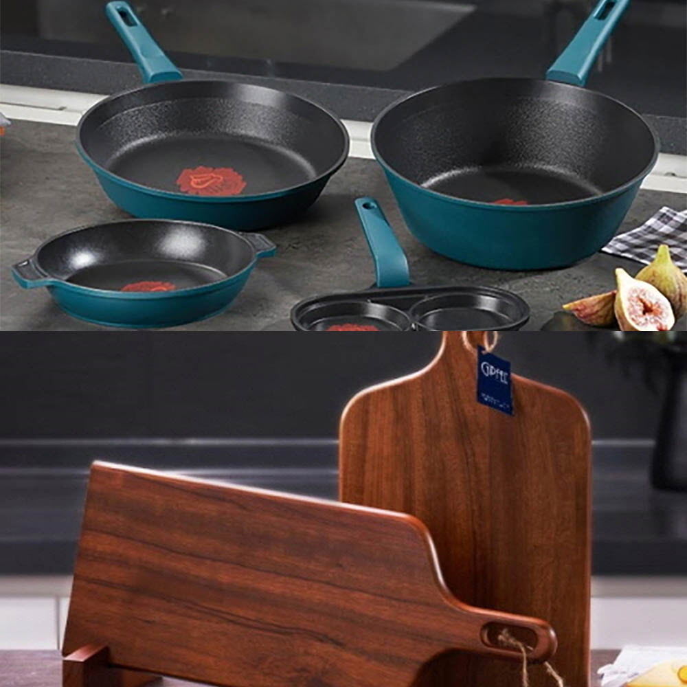 기펠 피에르 통주물 열센서팬 + 캄포 플레이팅도마