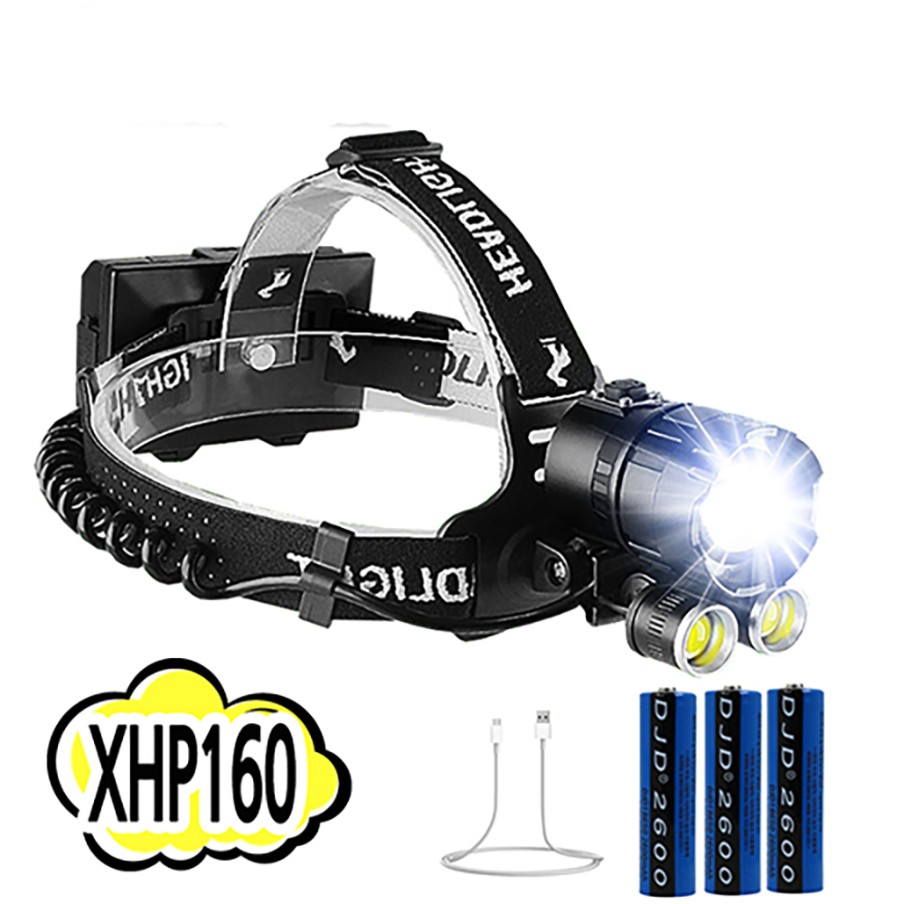 XHP160 LED 2COB 충전식 줌 헤드랜턴 18600루멘 P190 아X