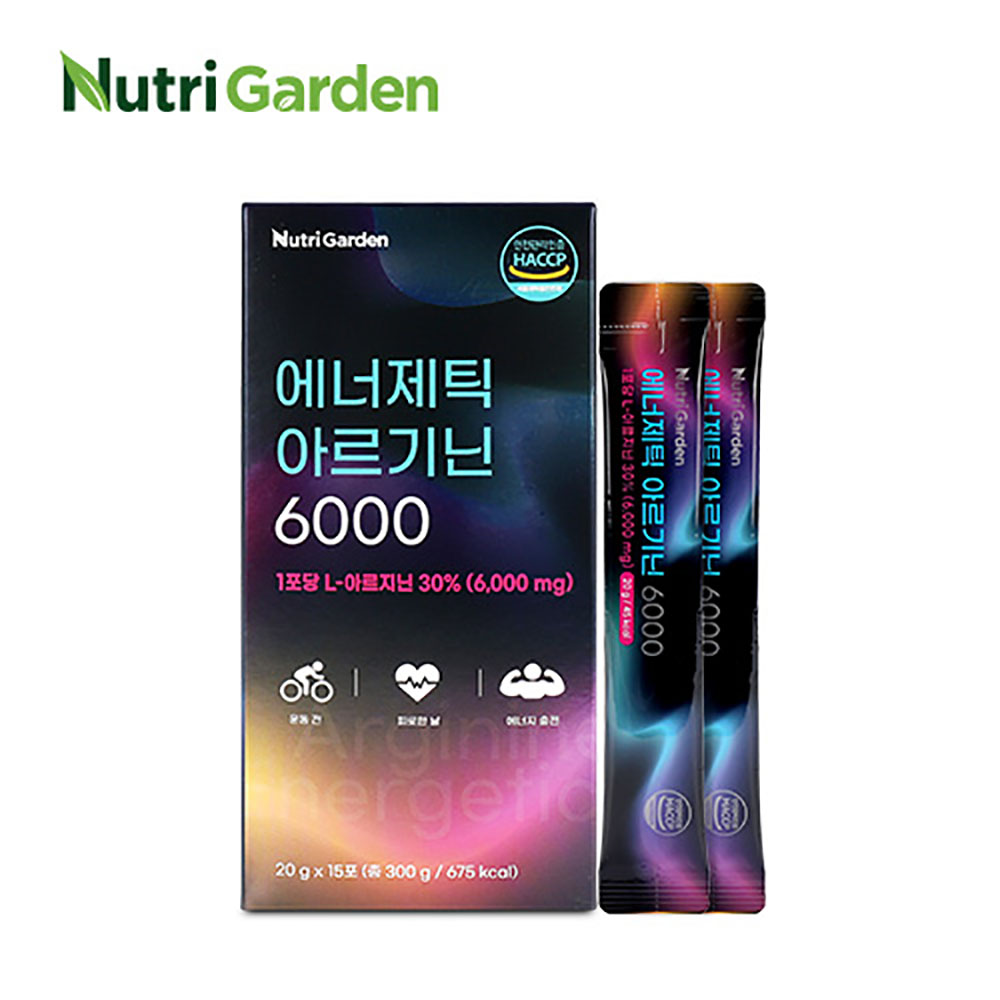 뉴트리가든 에너제틱 아르기닌 6000 / 20g x 15포 (초고함량, 비타민C, 타우린)
