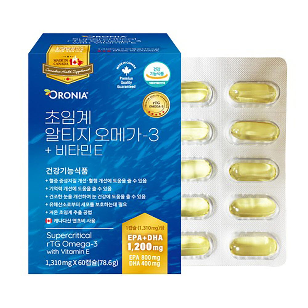 오로니아 초임계 알티지 오메가3 + 비타민E 1,310mg x 60캡슐