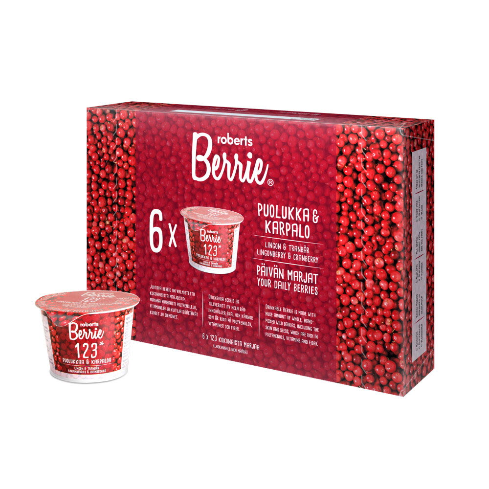 로버츠 베리에 야생 링곤베리 & 크랜베리 1박스 (100ml x 6ea)