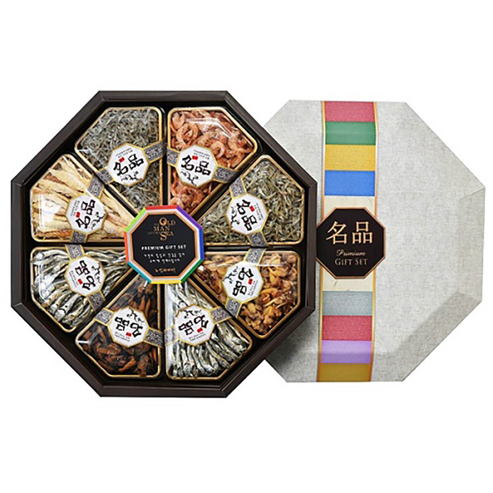 노인과바다 팔각 멸치세트 3호 (세멸70g, 소멸70g, 중멸70g, 대멸70g, 두절새우50g, 황태채50g, 조개살110g, 홍합살150g)