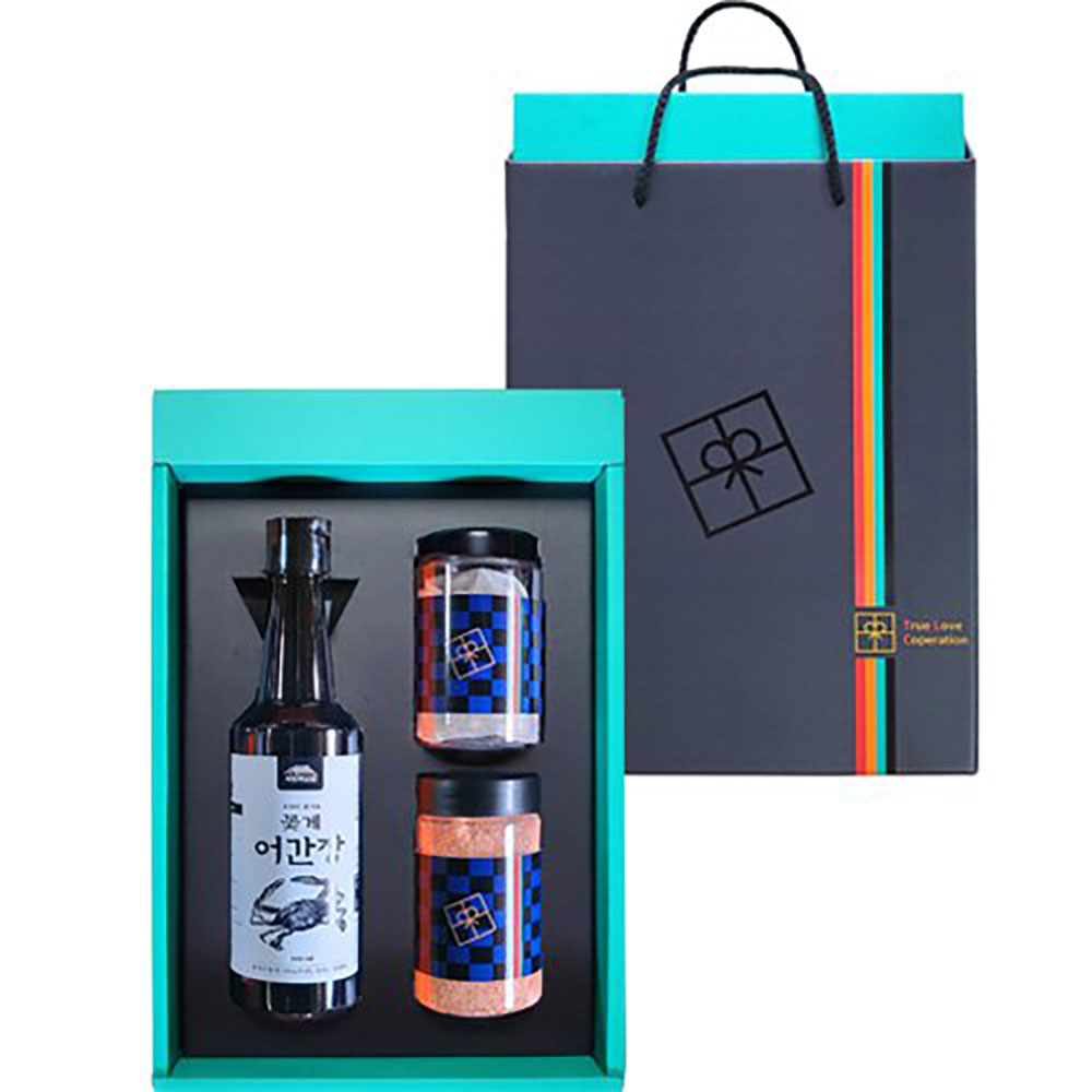 [참사랑] 어간장세트 1호_꽃게어가장 1병 500ml+국물티백 3팩+핑크소금 250g