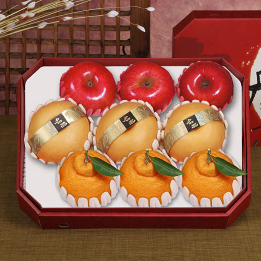 [델리후르츠] [프라임] 팔각한라봉사과배(한라봉 3과, 배 3과, 사과 3과 4kg내외 )