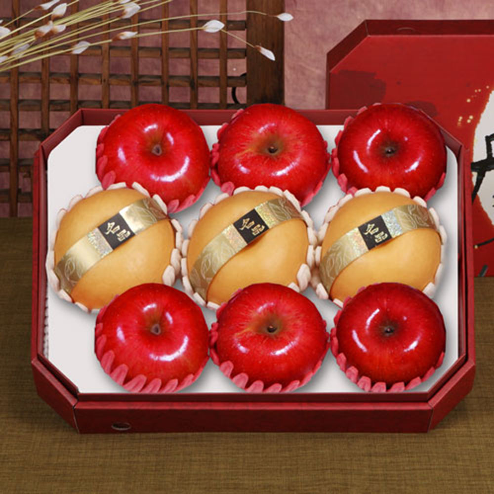 [델리후르츠] [프라임] 팔각사과배(배 3과, 사과 6과 4kg내외 )