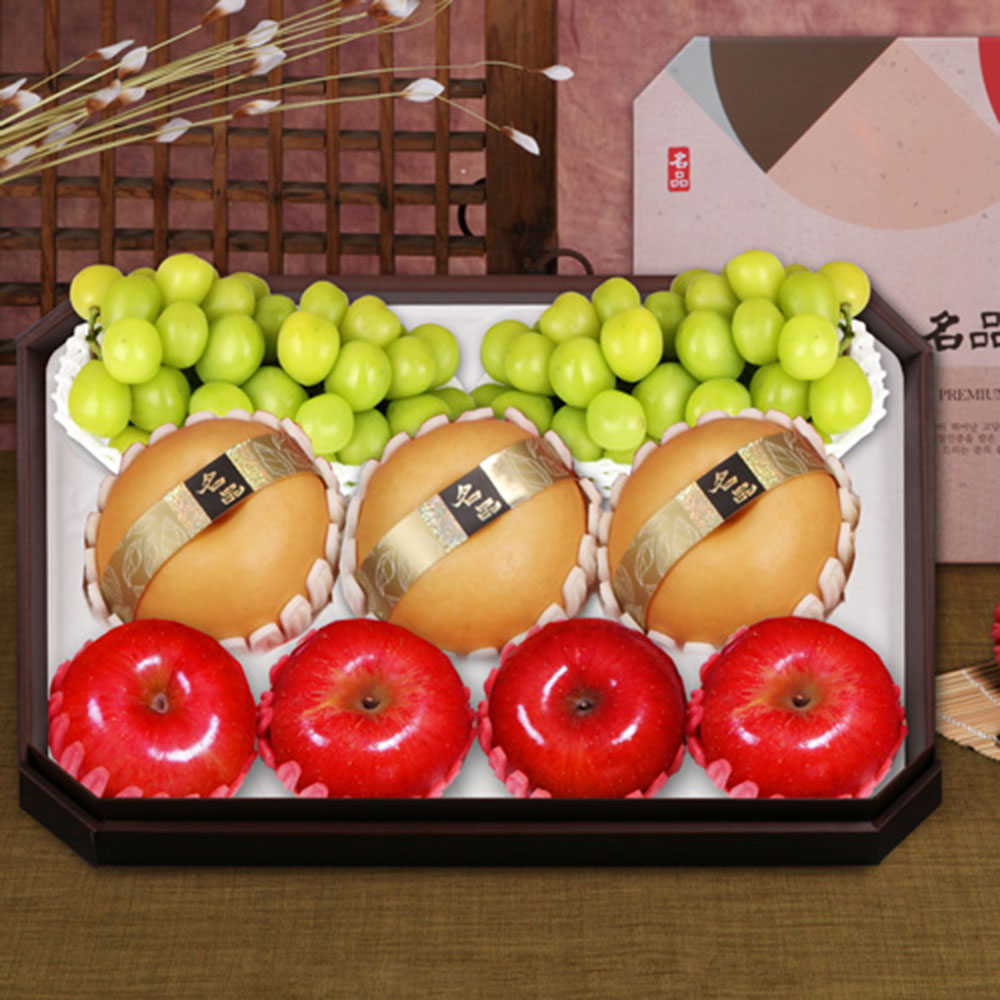 [델리후르츠] 팔각 샤인 혼합 특선(샤인머스캣(특대) 2과, 사과 4과, 배 3과 4.5kg내외 )