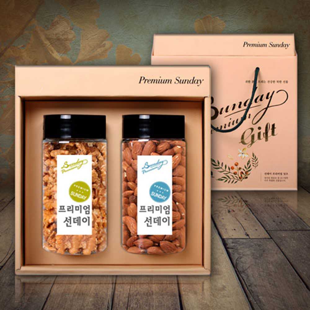 [선데이견과] 선데이견과 2P(호두130g, 아몬드240g)