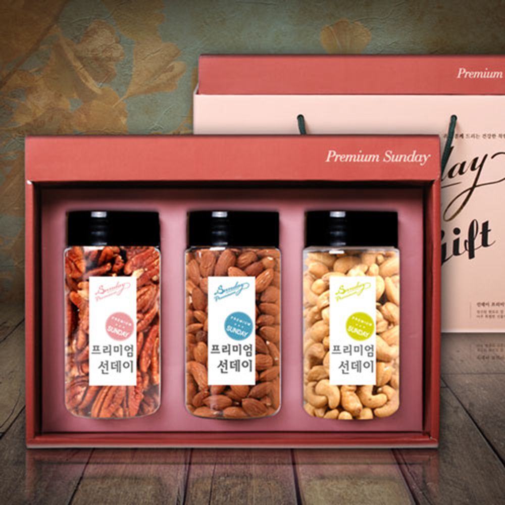 [선데이견과] 선데이견과 3P 2호(피칸 180g, 아몬드240g,캐슈넛230g)