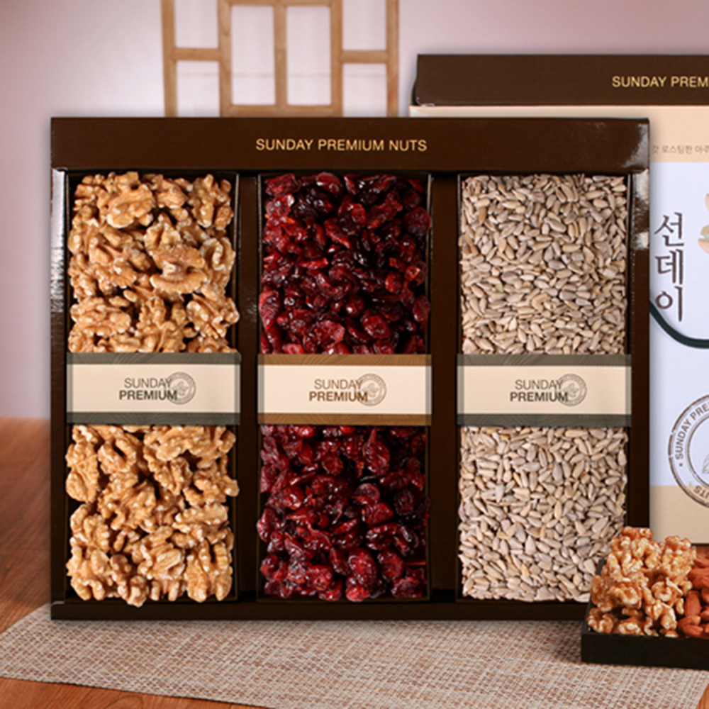 [선데이견과] 선데이견과 선데이프라임1호(호두140g, 크렌베리180g, 해바라기씨180g)