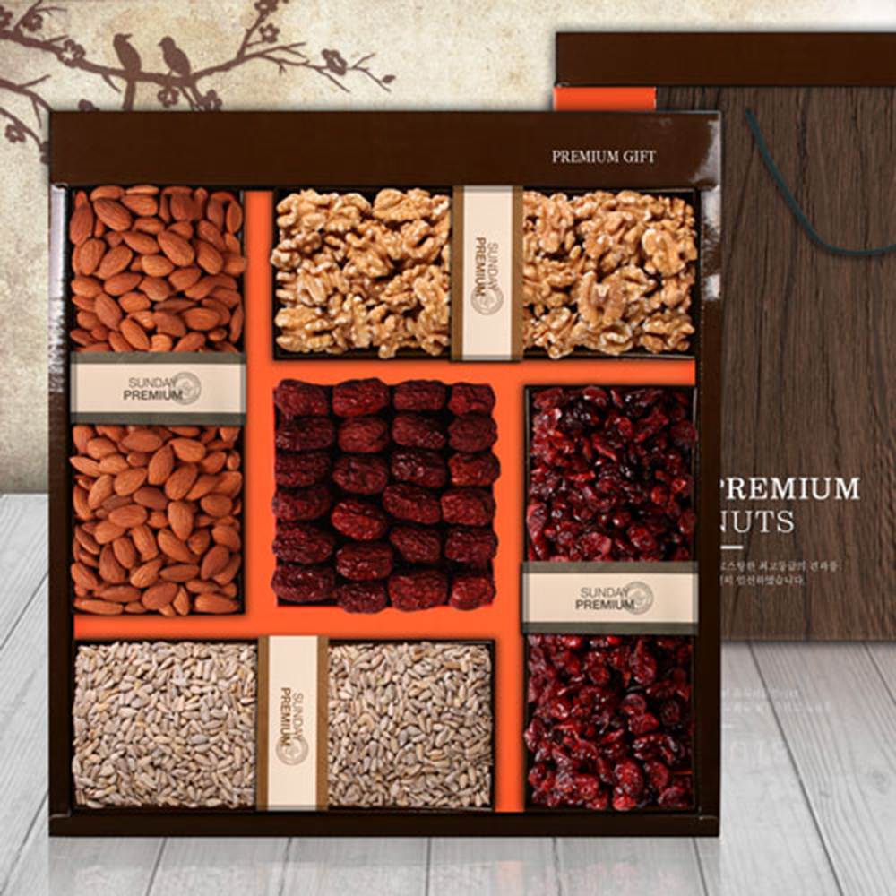 [프라임견과] 프라임특선5P 1호(호두140g, 아몬드180g, 대추160g, 해바라기씨180g, 크렌베리180g)