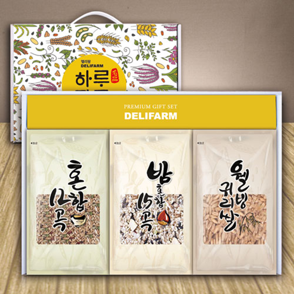 [델리팜][하루잡곡] 델리팜잡곡1호(혼합12곡 50g*3봉, 밤혼합15곡 50g*3봉, 귀리쌀 50g*3봉)