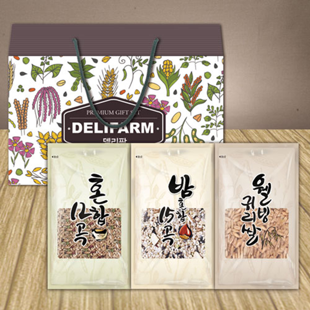 [델리팜][하루잡곡] 델리팜잡곡3호(혼합12곡 50g*9봉, 밤혼합15곡 50g*9봉, 귀리쌀 50g*9봉)