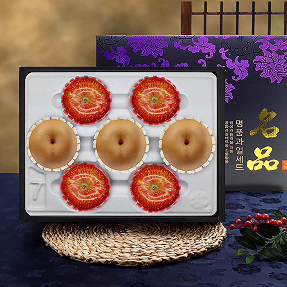 자연지기 아침농장 사과배세트 2호 (3.0kg 사과4+배3)