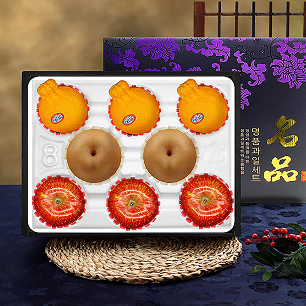 자연지기 아침농장 과일3종혼합 5호 (2.7kg 사과3+배2+한라봉3)