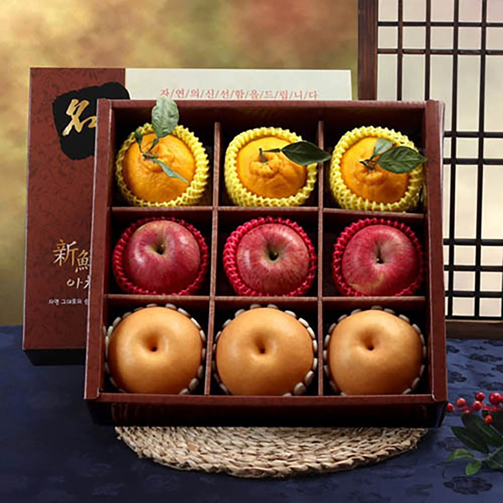 자연지기 실속과일3종 (3.4kg 배3+사과3+한라봉3)